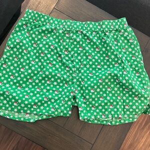 Vineyard Vines Green Santa and Snowflake Patterned Boxers